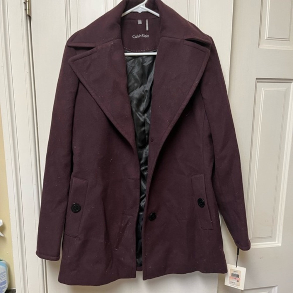 Calvin Klein Women's Peacoat | Size 10 | Burgundy